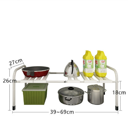 Kitchen Sink Retractable Layered Storage Rack