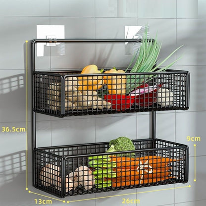 Non Perforated Wall Kitchen Basket Shelf
