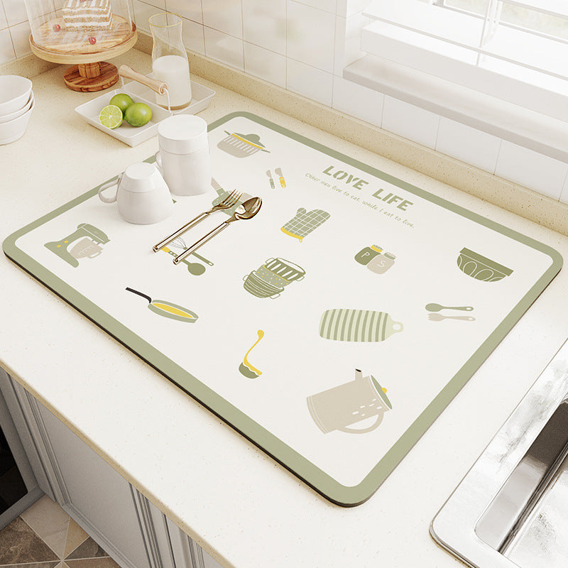 Modern & Minimalism Kitchen Countertop Water Draining Pad