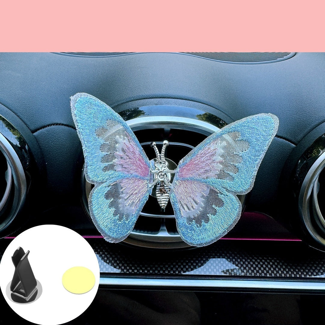 Moving Embroidery Butterfly Car Air Outlet Decoration