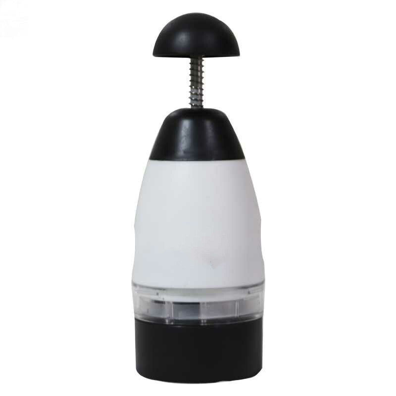 White and black pepper grinder on a white background