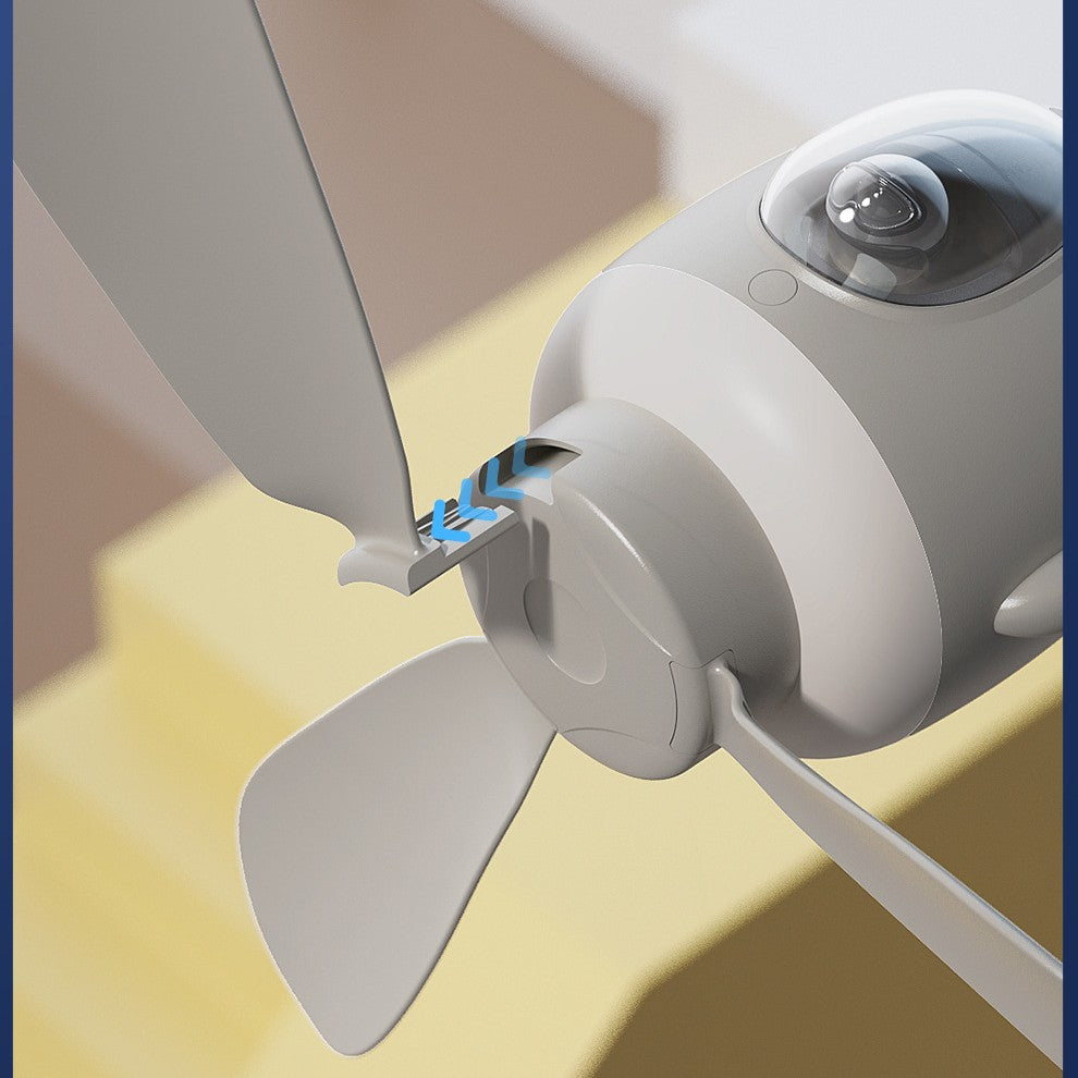 Close-up of a drone with propeller and camera on a gradient background