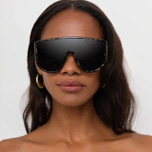 Vintage Oversized One-Piece Round Sunglasses for Men & Women