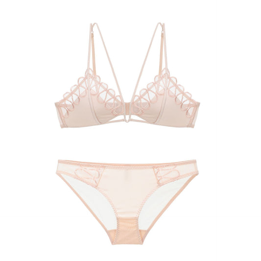 Thin Lace Comfortable Back-Shaping Bra Set for Summer