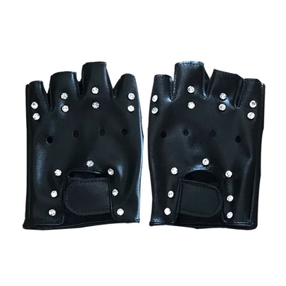 PU Kids Sports Big Kids Eat Chicken Half-Finger Riding Gloves