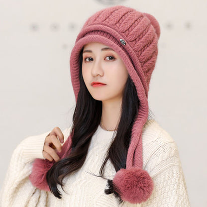 Women's Striped Fleece Colorblock Dome Hat