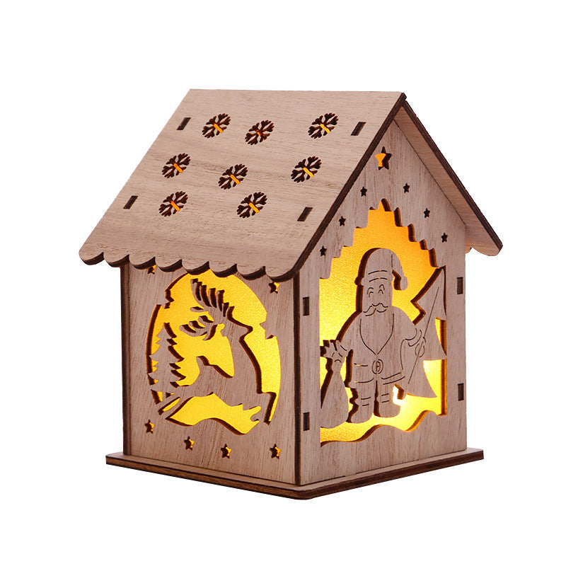 Christmas Decorative Wooden Ornaments LED Lighting
