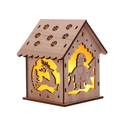 Christmas Decorative Wooden Ornaments LED Lighting