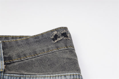 Distressed Washed Jeans Men And Women