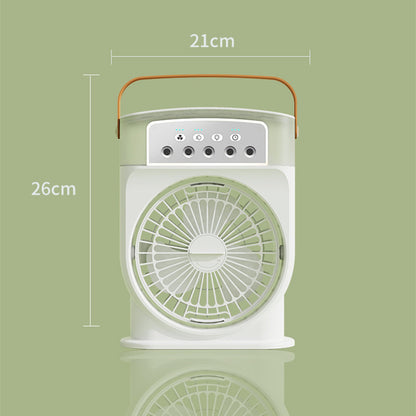 USB Air Cooler Fan with 5 Spray Modes, 7-Color LED, and 600ML Tank