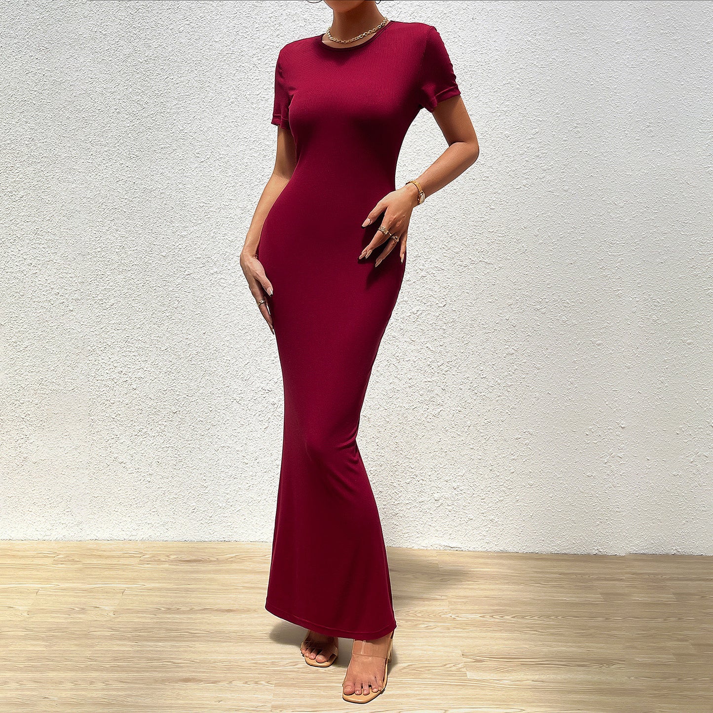 Dress Round Neck Short Sleeve Dress