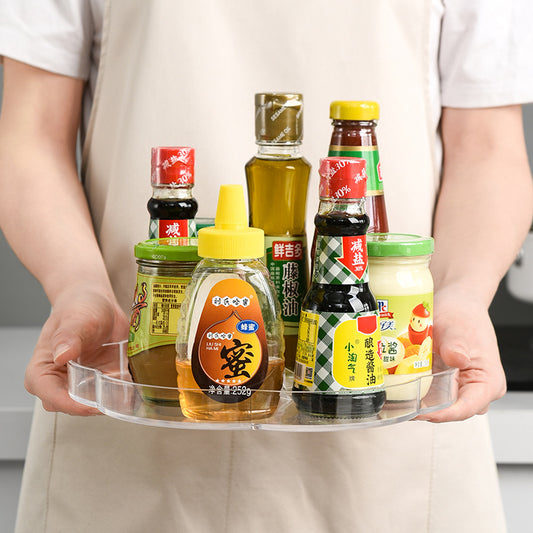 Box kitchen storage rotatable condiment turntable