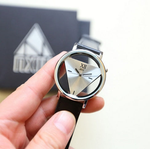 Unique Hollow Triangular Dial Quartz Watch
