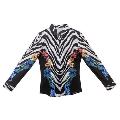 stripe print shirt