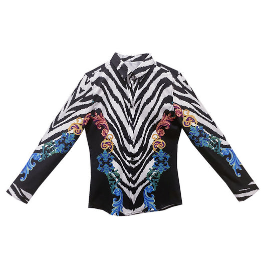 stripe print shirt