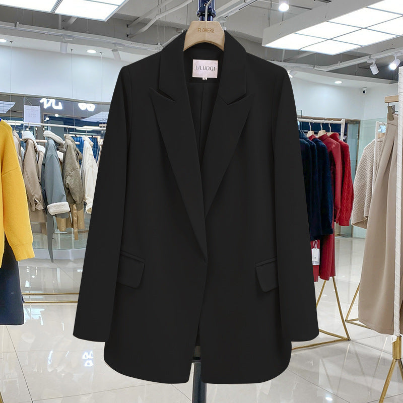 Women's Overalls Slim Black New British Style Formal Suit