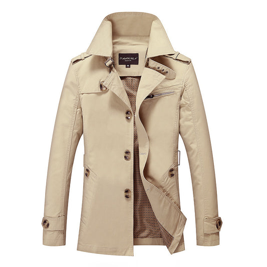 Spring Men's Washed Windbreaker Jacket