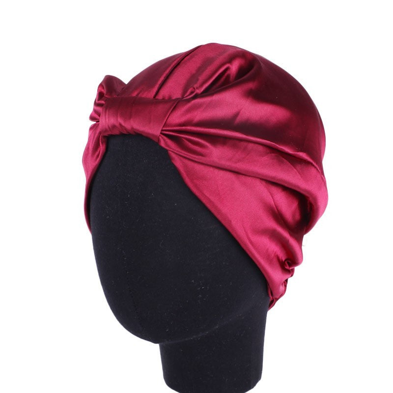 Women's Double-Layer Stretch Satin Turban Night Cap