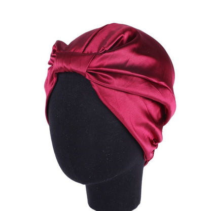 Women's Double-Layer Stretch Satin Turban Night Cap