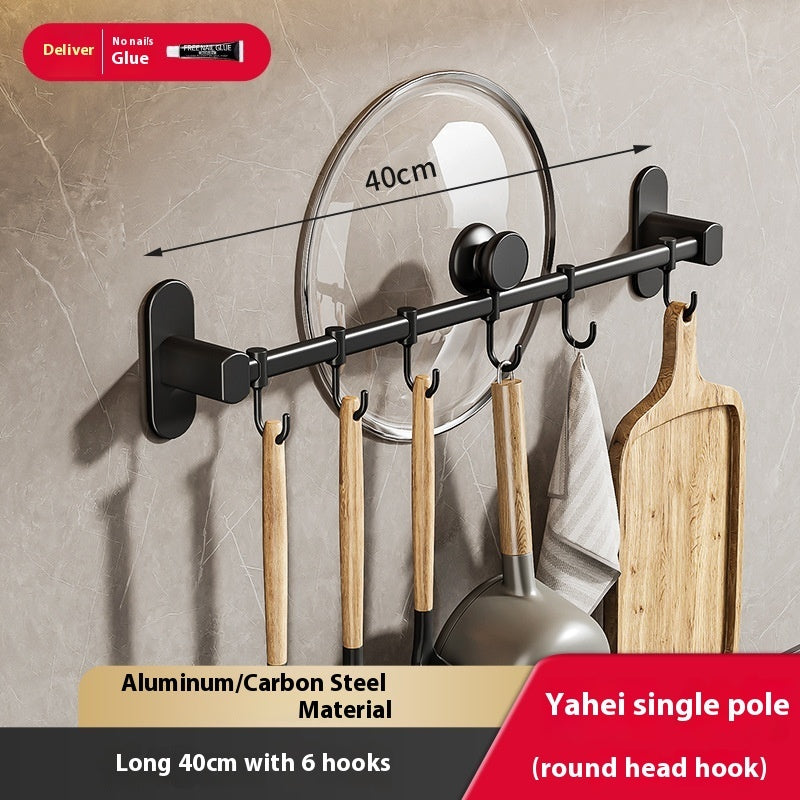 Aluminum Kitchen Hook Rack Punch-free Spatula Spoon Storage