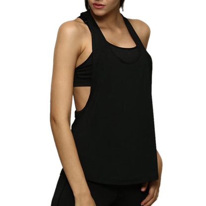 Europe and the United States sexy sleeveless strapless perspective loose sports vest vest female summer wear blouse shirt fitness running