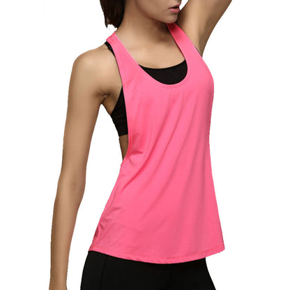 Europe and the United States sexy sleeveless strapless perspective loose sports vest vest female summer wear blouse shirt fitness running