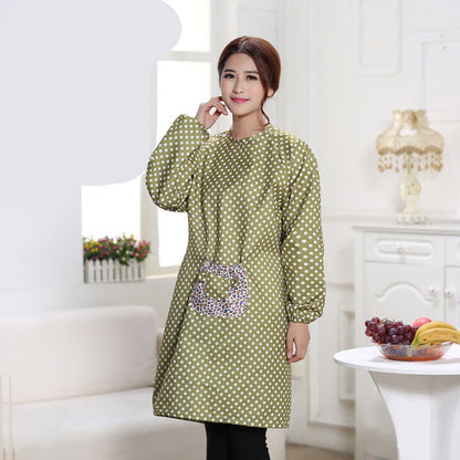 Kitchen apron with long sleeves