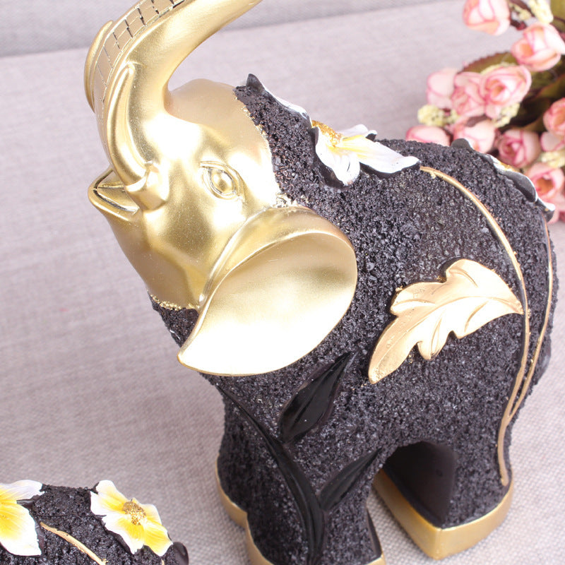 European Pattern Lucky Elephant Resin Ornament