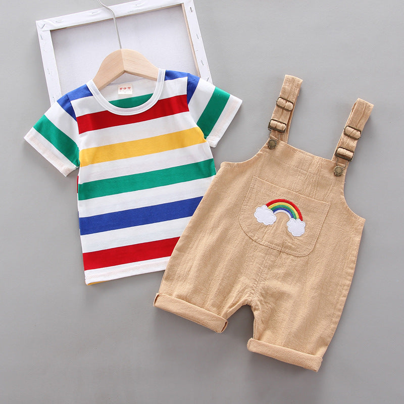 Rainbow Bib Pants for Girls - Baby Kids Clothing