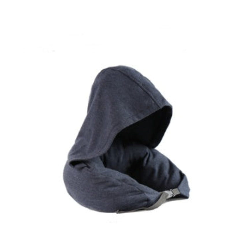 Dark gray hooded garment on a white background
