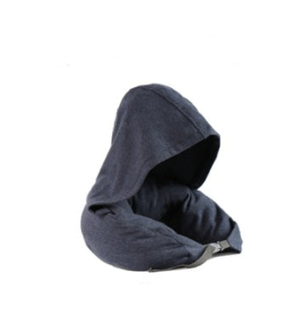 Dark gray hooded garment on a white background
