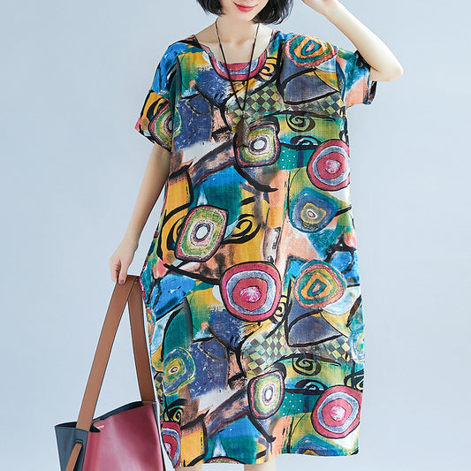 Slim short-sleeved dress