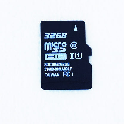 32GB microSDHC memory card on a white background
