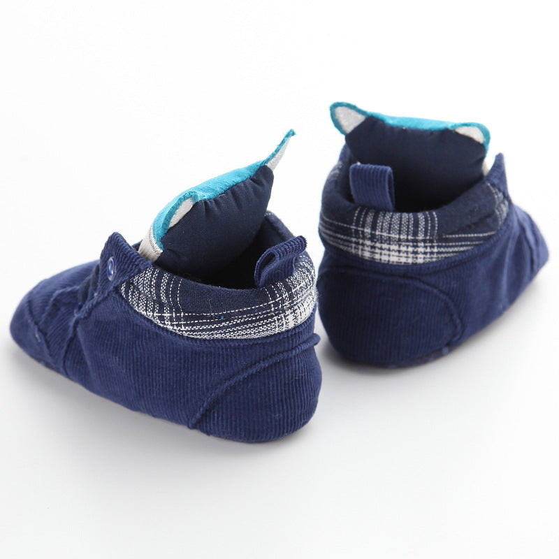 Puseky New Baby Boy Girls Shoes Cute Cartoon Bear Fox First Walkers Canvas Sneaker Anti-slip Soft Sole Toddler Shoes Footwear