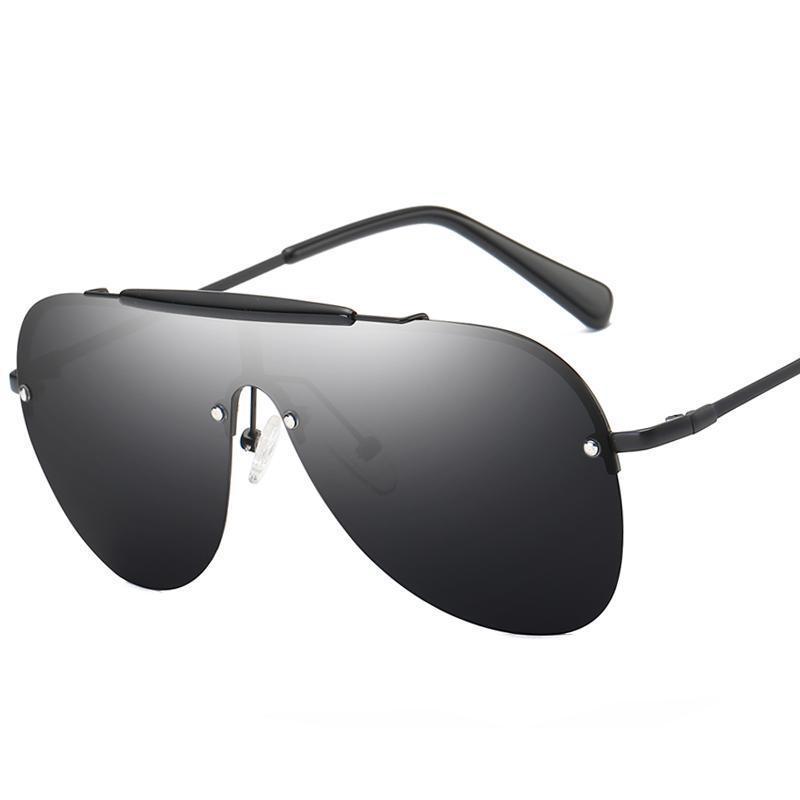New Fashion One-Piece Large Frame Aviator Men’s Sunglasses