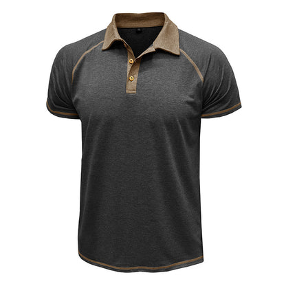 Short-Sleeved Lapel T-Shirt Polo - Bottoming Shirt for Men