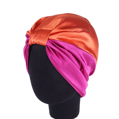 Women's Double-Layer Stretch Satin Turban Night Cap