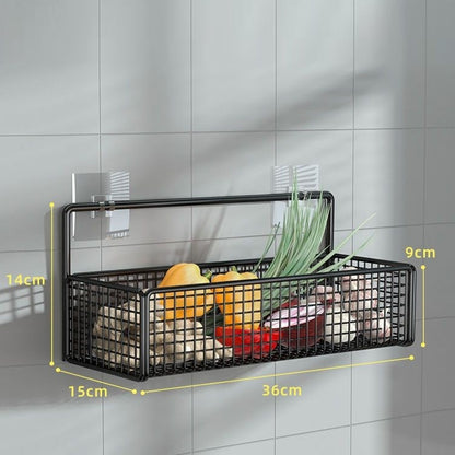 Non Perforated Wall Kitchen Basket Shelf