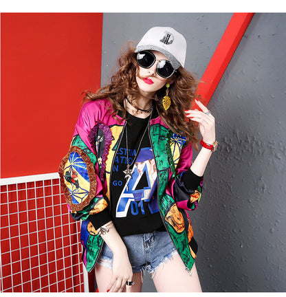 Printed Long-sleeved Loose All-match Baseball Uniform
