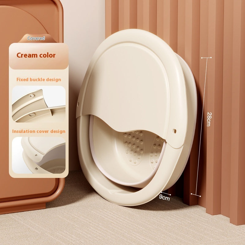 Foldable Foot Bath Portable Foot Wash Basin With Cover