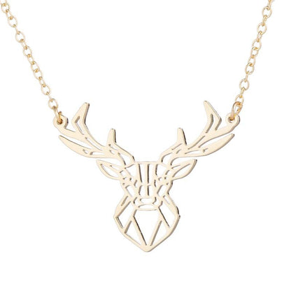 Antler pendant animal necklace female