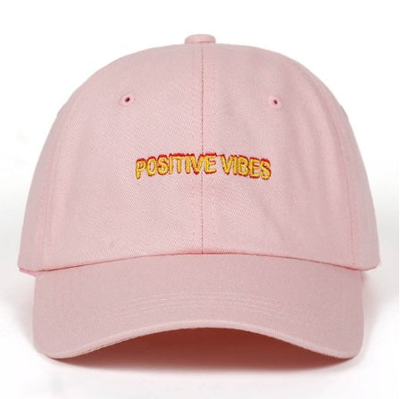 Positive Vibes Embroidered Cotton Baseball Cap