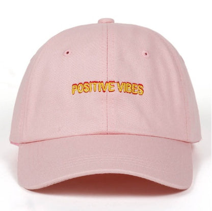 Positive Vibes Embroidered Cotton Baseball Cap