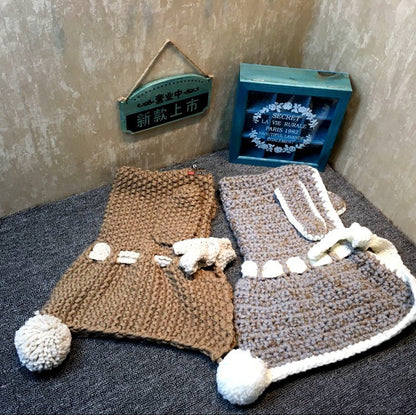 Girls Hats Handmade Kids Winter Hats Wrap Bear Scarf Caps Cute Autumn Children Cartoon Bear Knitted Hats