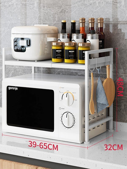 Multilayer Retractable Adjustable Microwave Shelving Kitchen Storage Rack