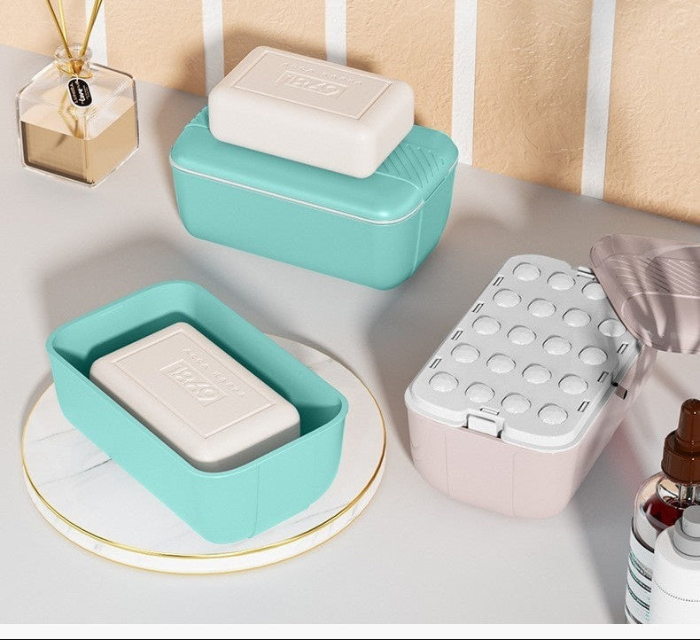 Three storage containers on a white surface with text about modern home life.