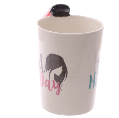 Creative Ceramic Hair Dryer Mug Ladies Tool Hair Dryer Hair Salon Bathroom Decor Vanity Decor Coffee Cup Hairdresser Gift
