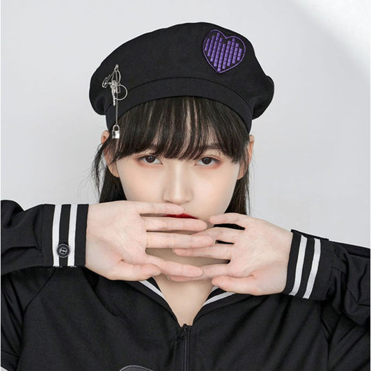 Woolen Love Embroidery Beret