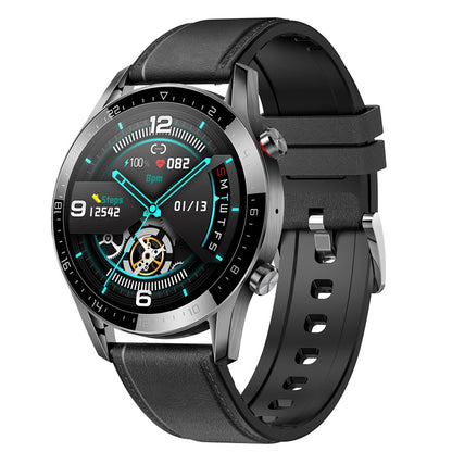 Smartwatch with a black strap on a white background