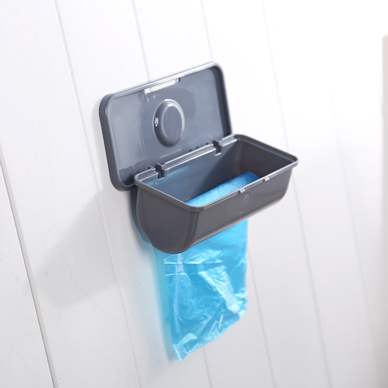 Wall Mounted Trash Garbage Bag Container Holder Plastic Storage Box Dispenser Kitchen Room Tableware for Kitchen Organizer